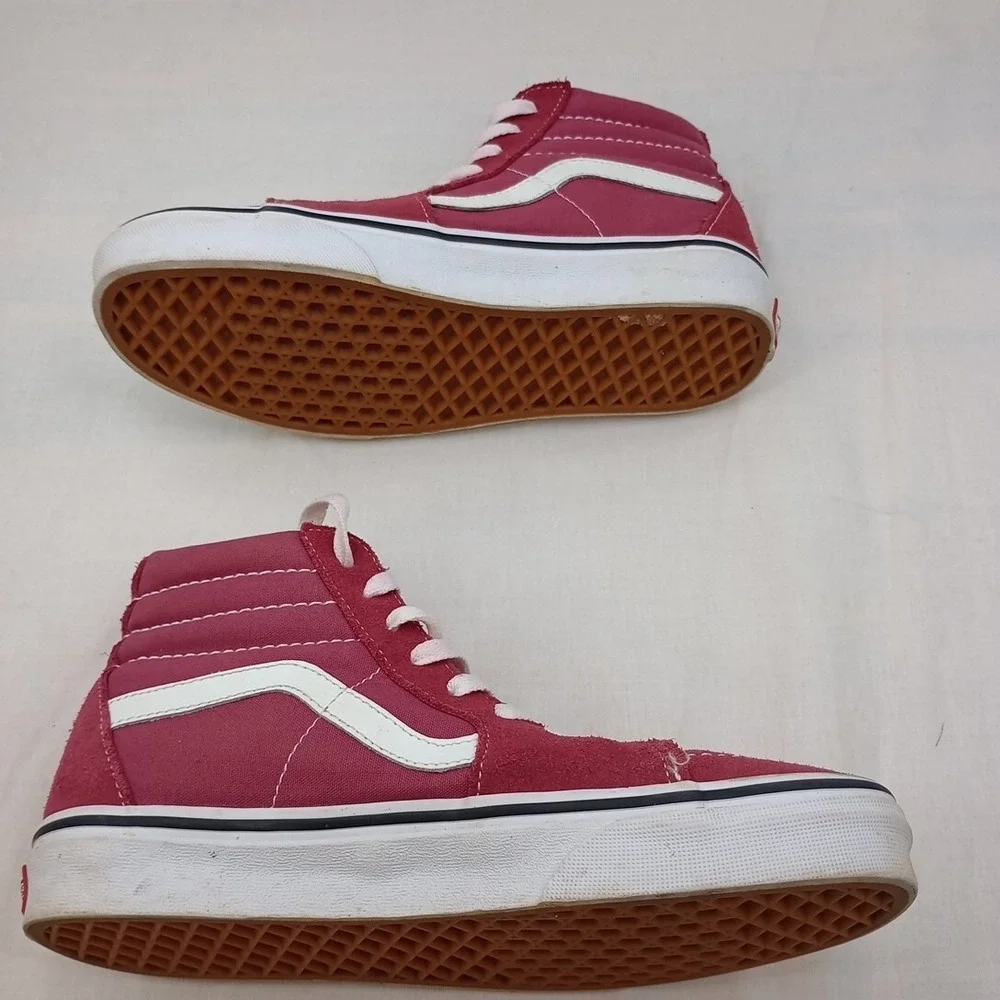 Vans Sk8-Hi Shoes Maroon W8 M6.5‎ Canvas Casual High Top Skater Sneakers 721356